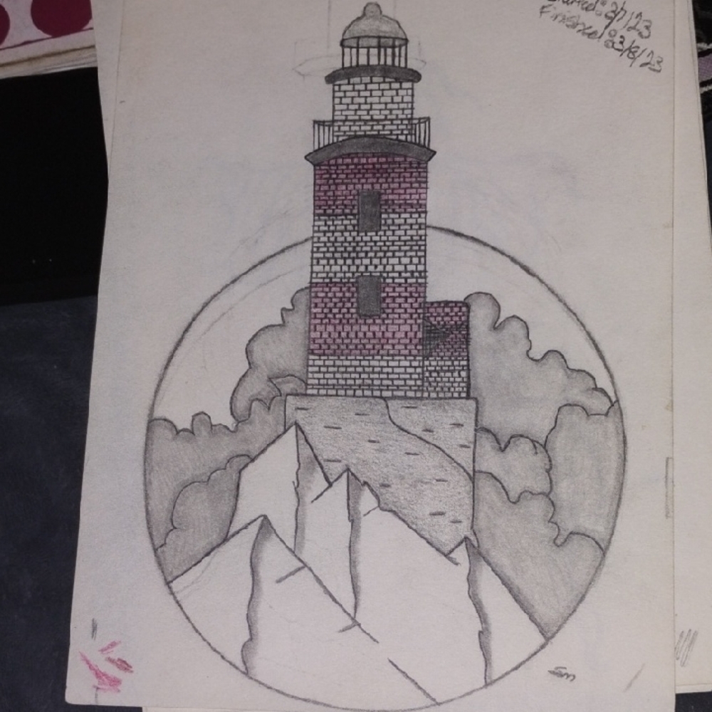 Lighthouse Sketch Art Print